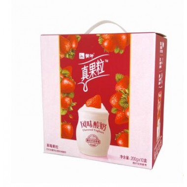 蒙牛真果粒风味酸奶草莓(200ml*10)